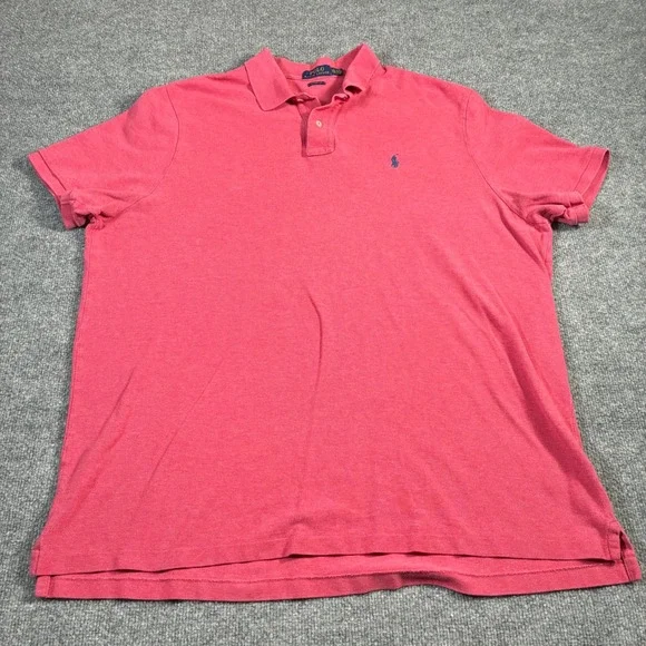 Polo Ralph Lauren Polo Shirt Mens‎ XXL Pink Classic Fit Cotton Mesh