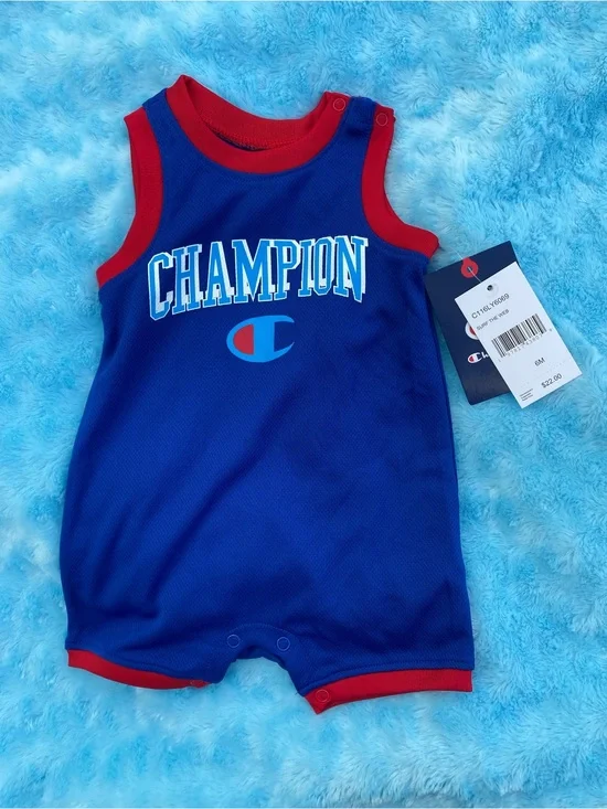 Champion Blue and Red Baby Tank Romper