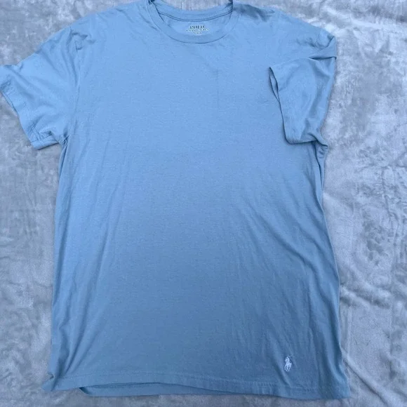 Polo Ralph Lauren Mens Classic Fit Light Blue Cotton Crewneck T-Shirt Large