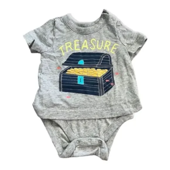 Baby Boys Gap Treasure Hunt Graphic Tee Bodysuit - Sz 3-6 months