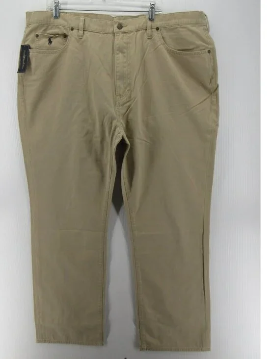 Polo Ralph Lauren Jeans 44x32 Big Khaki Straight Leg Denim Pants Pony