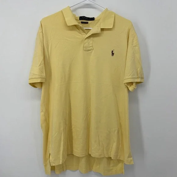 Polo Ralph Lauren Men's XL Yellow Polo Shirt Pima Cotton Soft Touch Short Sleeve