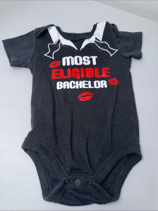 Most Eligible Bachelor Black Baby One-Piece Bodysuit