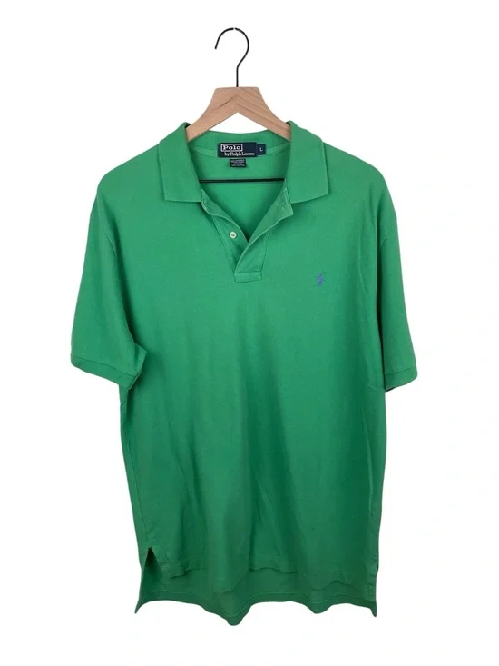 Vintage Polo Ralph Lauren Men's Polo Shirt Size Large Green Pony Logo Preppy Y2K
