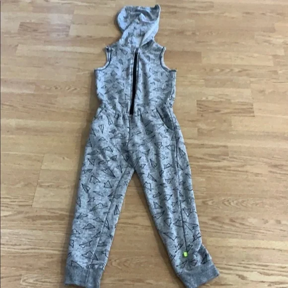Kind is Cool Gray zip front one piece romper small