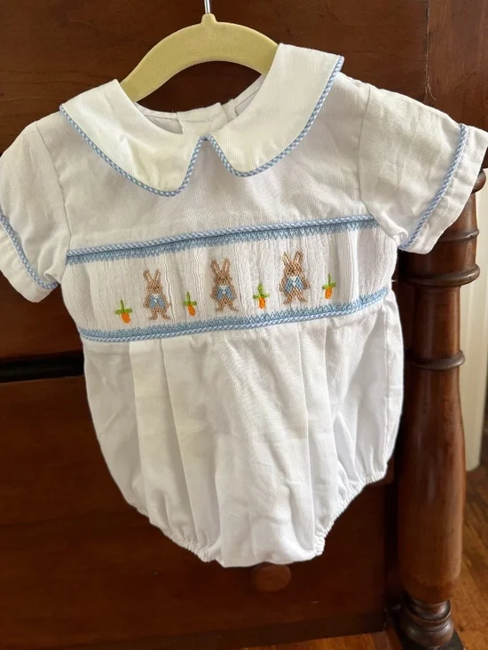White Smocked Bunny Bubble