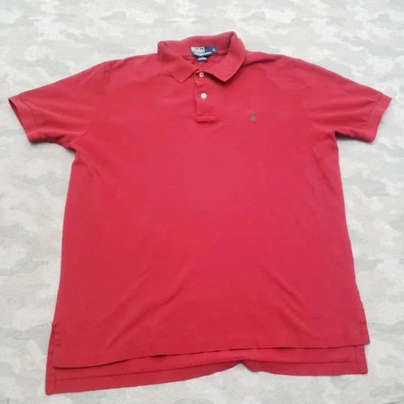 Vintage Polo Ralph Lauren Polo Shirt Mens Large Red Short Sleeve Preppy