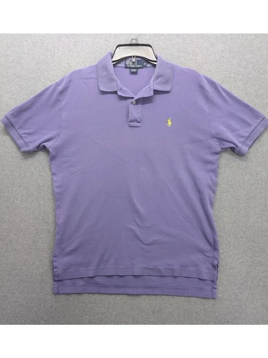 Polo By Ralph Lauren Polo Shirt Mens Medium Purple Solid Cotton Pony Casual