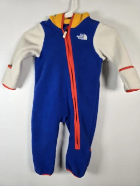 The North Face Toddler Blue Fleece One-Piece Snowsuit Size 12-18 Months