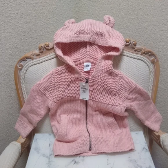 Baby Gap Knit Zip Up Sweater with Hood