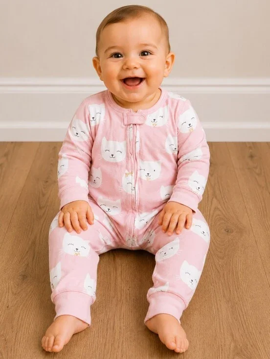 9m Carter's Girls footless Pjs