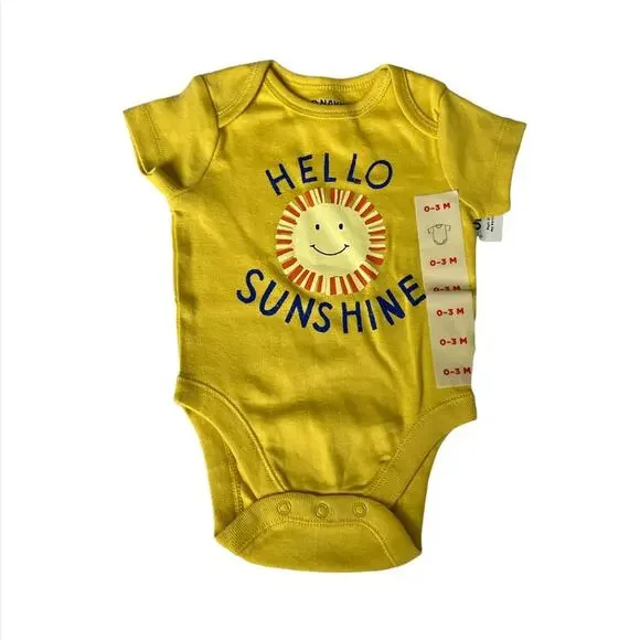 Old Navy Baby Onesie Graphic Hello Sunshine Sz 0-3M