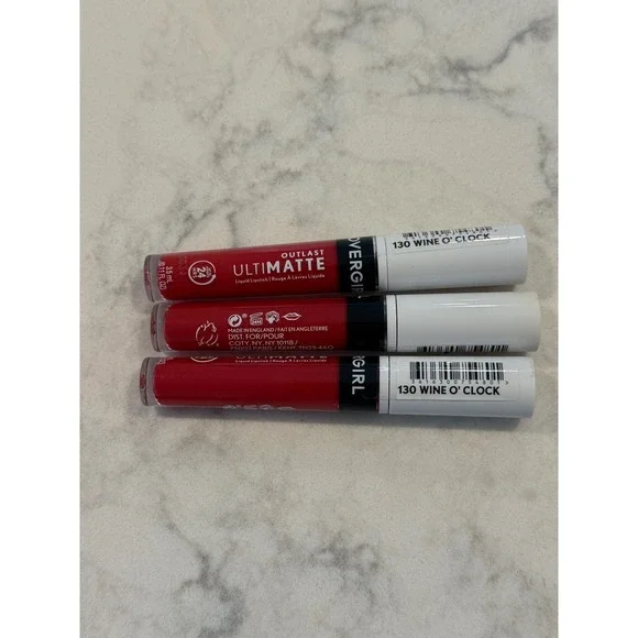 Covergirl Outlast Ultimatte Liquid Lipstick - 130 Wine O'Clock - SET OF 3 New