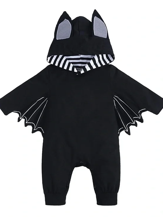 Black Bat Hooded Baby Costume Romper
