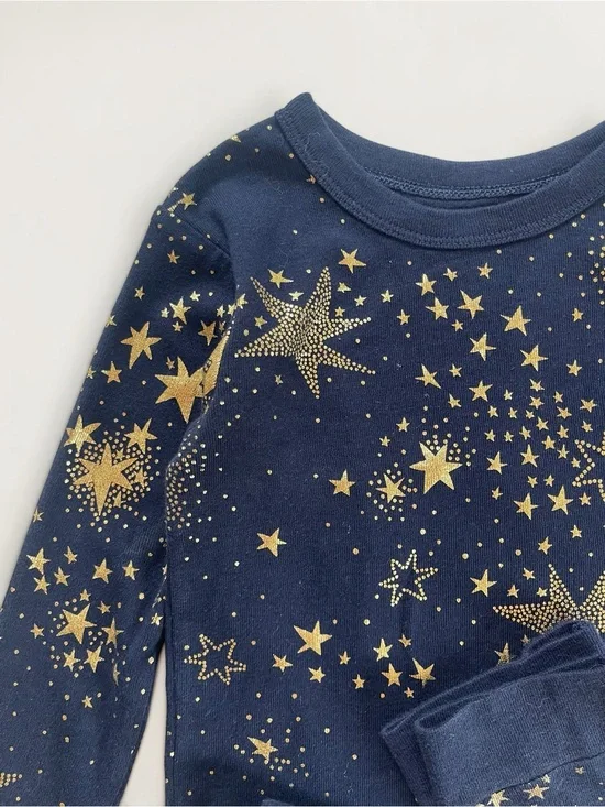 GAP EUC/LN Organic Cotton Metallic Star Print Pajama Set