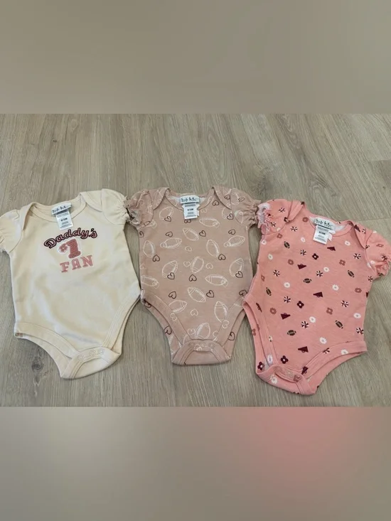 3 piece football onesies