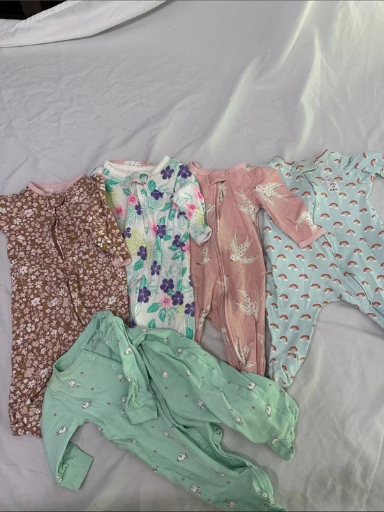 Assorted footed onesies