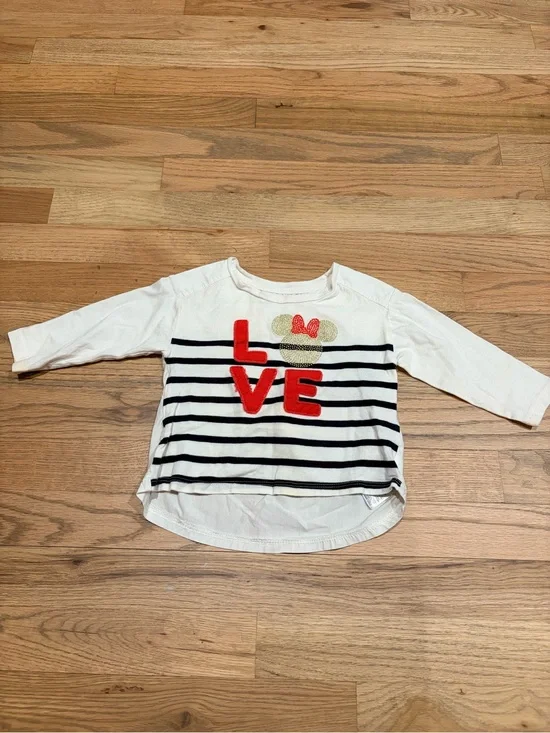 Gap baby girl Minnie Mouse long sleeve shirt with blouse material on the back