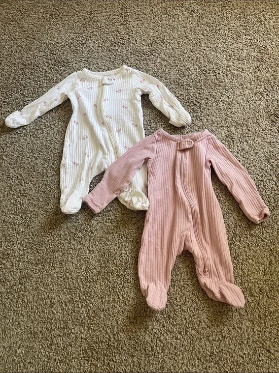 Ribbed Newborn Footed Sleeper Set