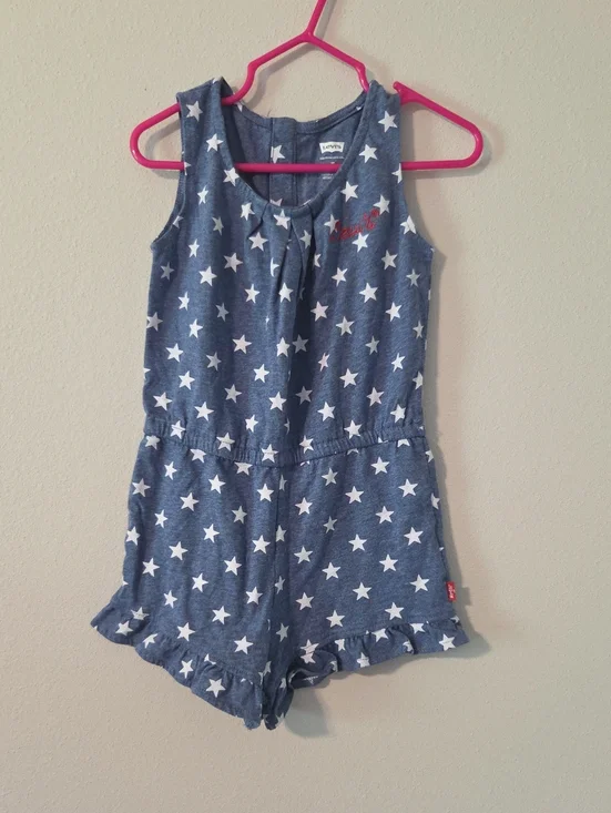 Levi's Navy Star Print Girls' Romper