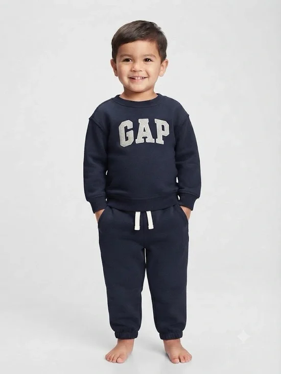 GAP Navy Kids Sweatshirt And Fleece Jogger Sweatpants Set