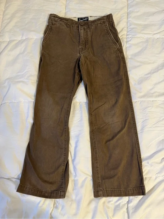 Boys Brown Wide Leg Chino Pants Size 8