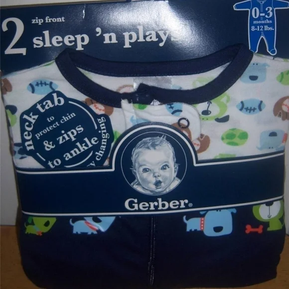 New Gerber two pack boys sleep and play