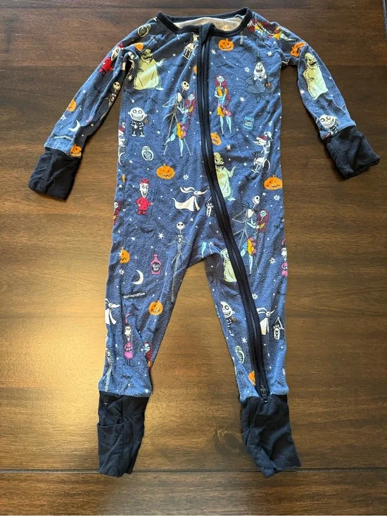 Little Sleepies Disney Nightmare Before Christmas 6-12 months bamboo zippy