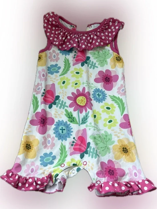 Penelope Plumm Toddler Floral Ruffle Romper - Pink Multi