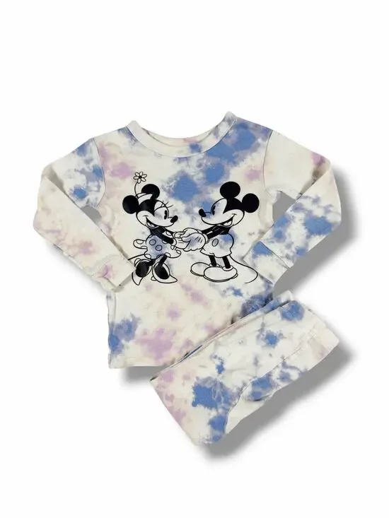 Gap Disney Mickey & Minnie Tie-Dye Pajama Set Size 2 Years