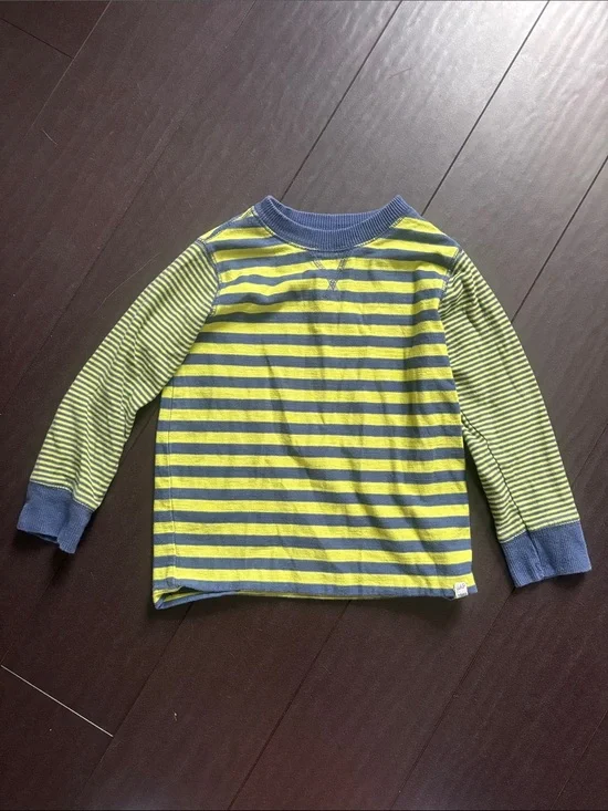 GAP Boys' Long Sleeve Stripe Tee in Yellow and Blue