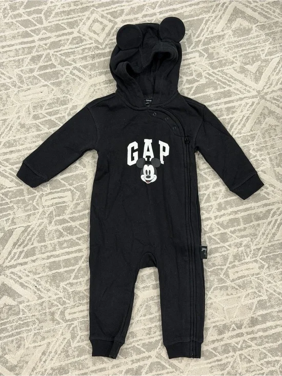 GAP Black Mickey Mouse Hooded One-Piece