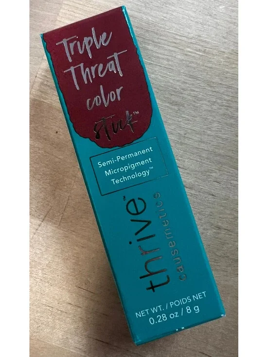 Thrive Triple Threat Color Stick Tessa Berry Matte Lip Face Body Semi-Permanent