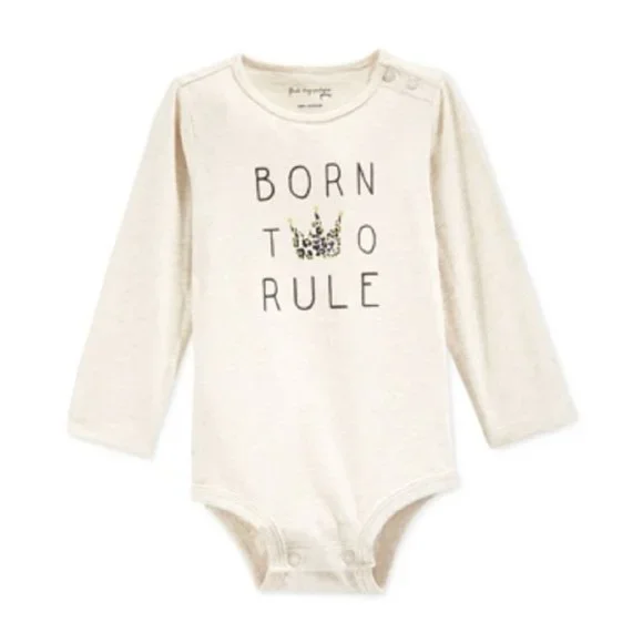 First Impressions Long Sleeve Born to Rule Bodysuit Baby Girl Size 24 Months