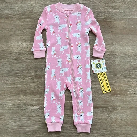 🐇 Little Me Baby Girl Bunny One Piece Romper 12 months