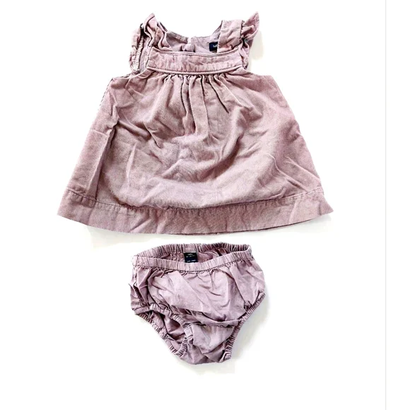 2 piece Lavender Corduroy Dress & Bloomers 0-3 months‎ Babygap