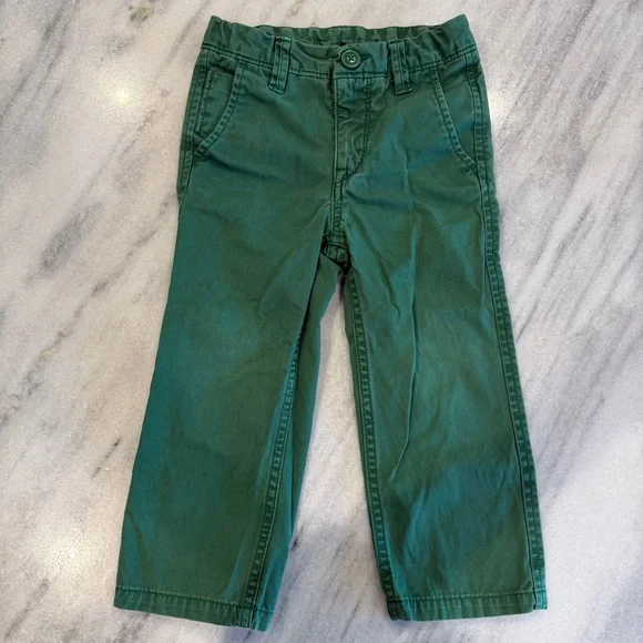 Baby Gap Toddler Boys Green 2T Trousers‎ Chinos Adjustable Waist Spring Summer