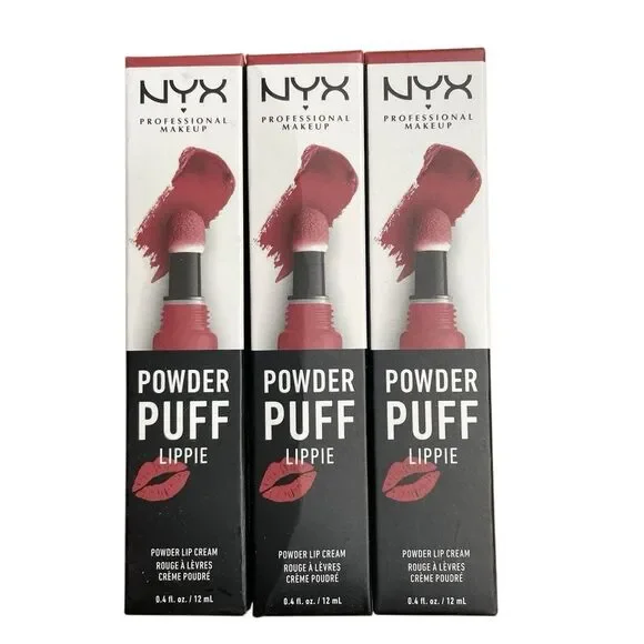 NYX Powder Puff Lippie -Pop‎ Quiz Red Matte Liquid Lipstick 3-pack
