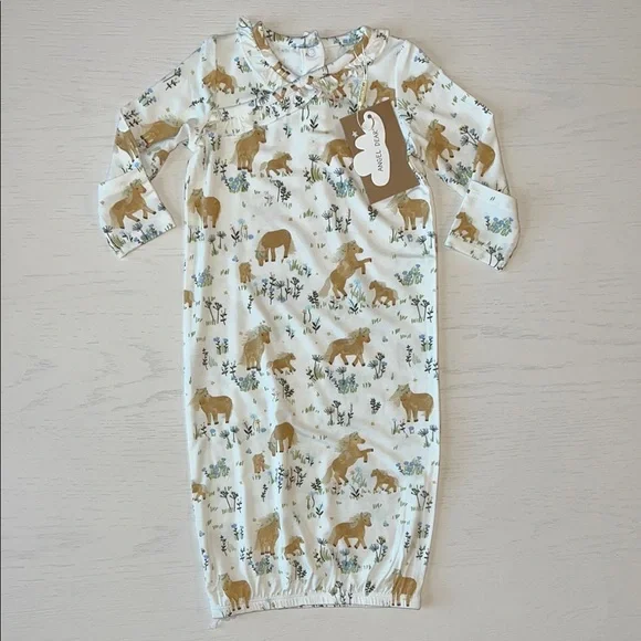 Angel Dear Bamboo Kimono Gown Pretty Ponies 0-3 months