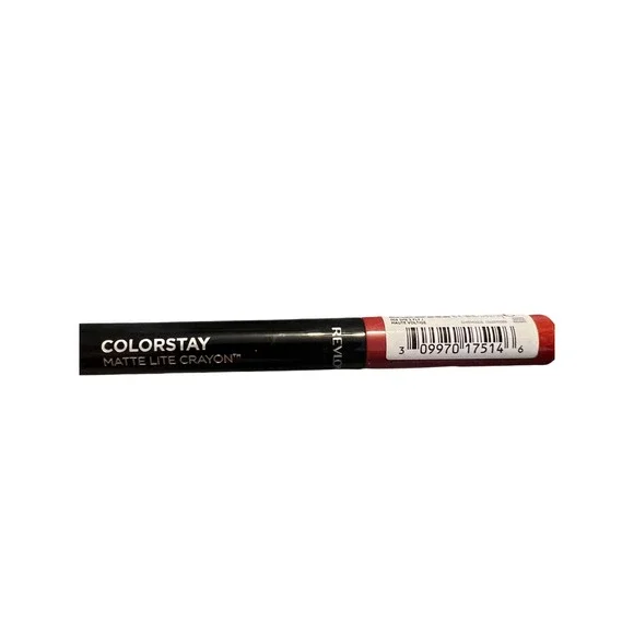Revlon ColorStay‎ Matte Lite Crayon Lipstick 008 She's Fly Red Longwear 0.049oz
