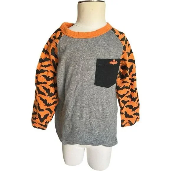 Baby Boys Gap Heather Gray Pocket Bat Sleeve Ranglan Tee Shirt - Sz 18-24 mo