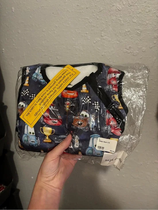 Baby Navy Blue Race Car Sleeping Sack