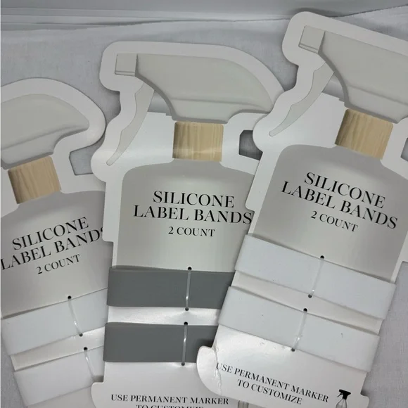 Silicone Label Bands For Spray Bottles & More 3 sets of 2