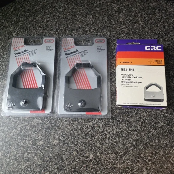Nu-kote‎ Panasonic Typewriter Ribbon NK240 + GRC T534-5NB Black Nylon Lot of 3