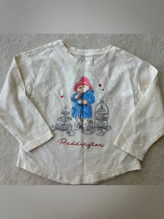 Gap Kids White Cream Long-Sleeve Tee Paddington Bear Graphic