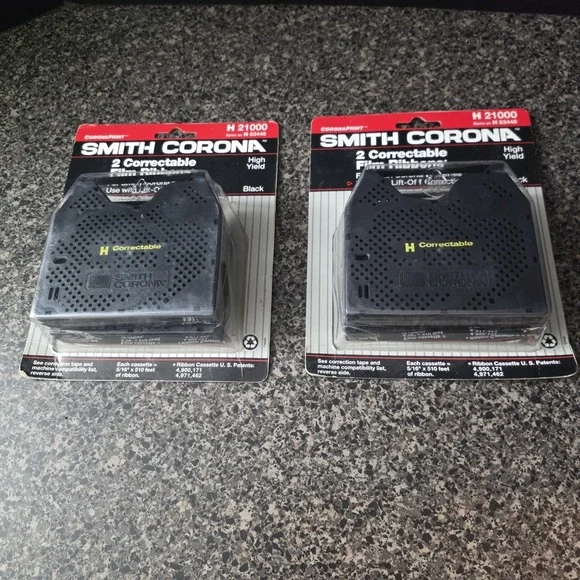 Smith Corona H 21000 Correctable Film Ribbon‎ Black Lot of 2 Packs 4 Total OEM