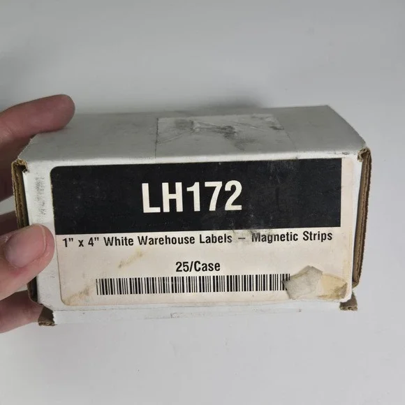 LH172 White Warehouse Labels Magnetic Strips 1 Inch x 4 Inch 25 Pieces Case