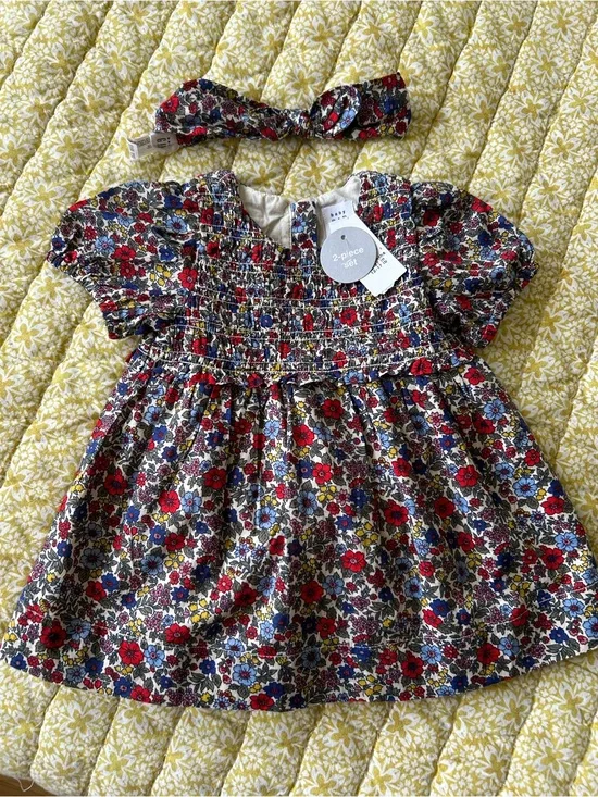 Baby Gap - Floral Smocked Dress with Matching Headband (3-6 months)