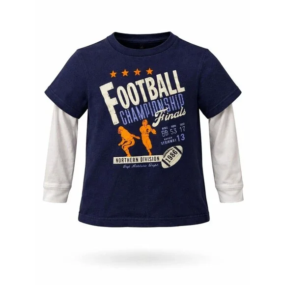 Gap kids navy blue football championship NFL long sleeve T-shirt boys size 4 5