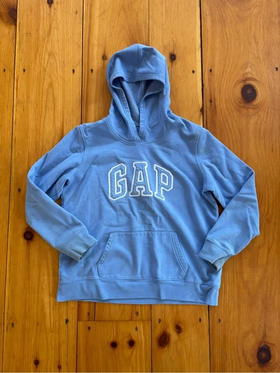 GAP Light Blue Pullover Hoodie Girls Size L Flawed